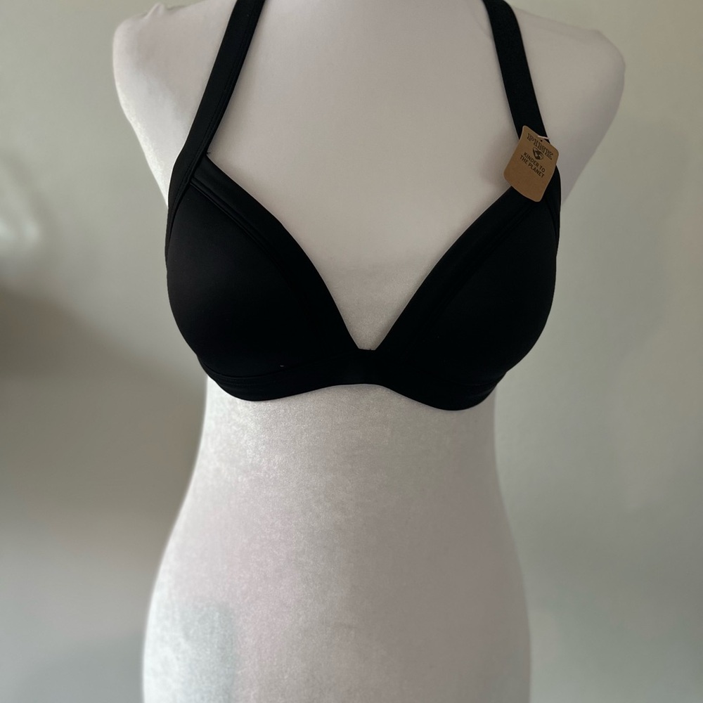 PINK Victoria's Secret Black Plunge swim top